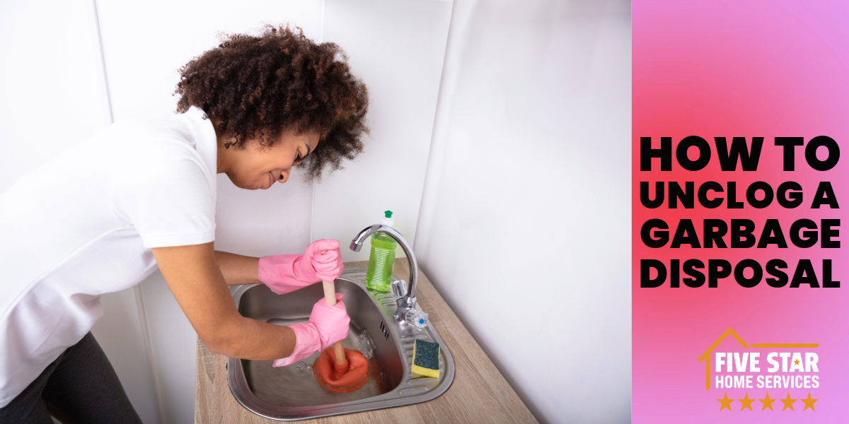 Woman unclogging sink