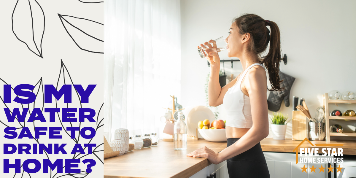 Girl drinking water at home